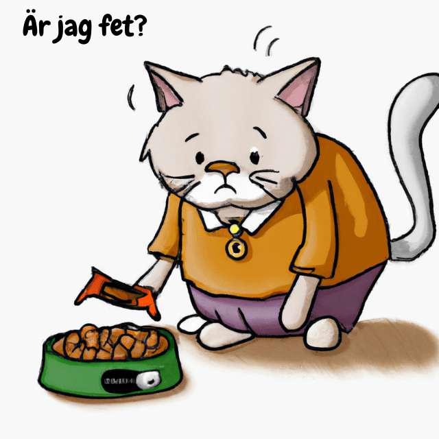 Mata en överviktig gammal katt